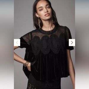 Viral anthro velvet swing top NWT